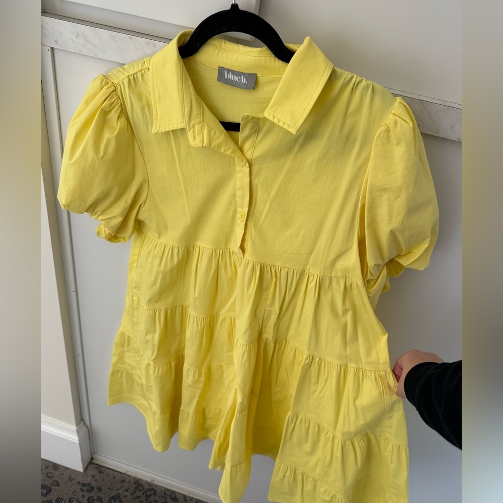 Yellow above the knee dress size S